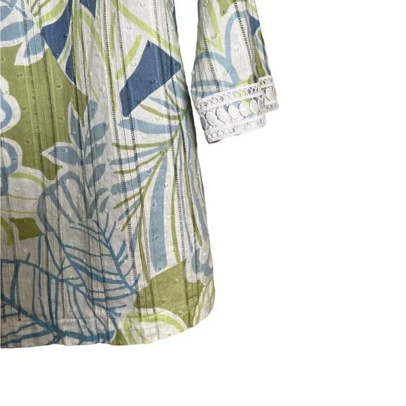 𝅺ALFRED Dunner Women's Top Floral Pattern with Lace Size 14 Petite - Picture 8 of 12